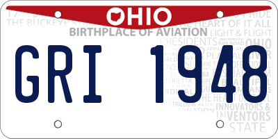 OH license plate GRI1948
