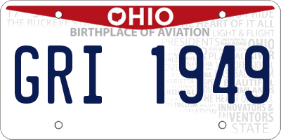 OH license plate GRI1949