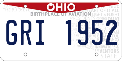 OH license plate GRI1952