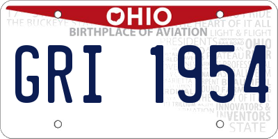 OH license plate GRI1954