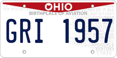 OH license plate GRI1957