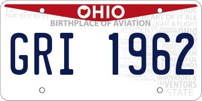 OH license plate GRI1962