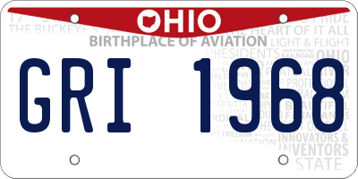 OH license plate GRI1968