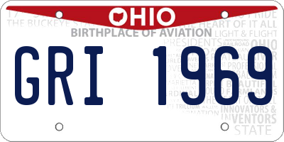 OH license plate GRI1969