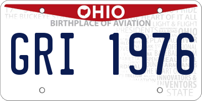 OH license plate GRI1976