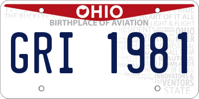 OH license plate GRI1981