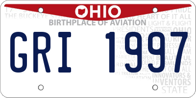 OH license plate GRI1997