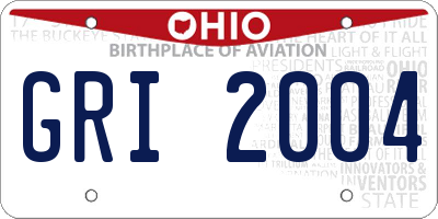 OH license plate GRI2004