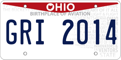 OH license plate GRI2014