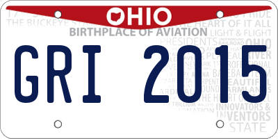 OH license plate GRI2015