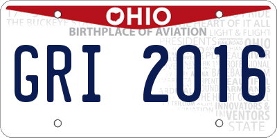 OH license plate GRI2016