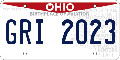 OH license plate GRI2023