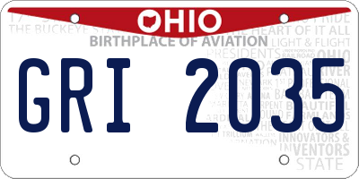 OH license plate GRI2035