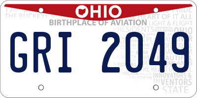 OH license plate GRI2049