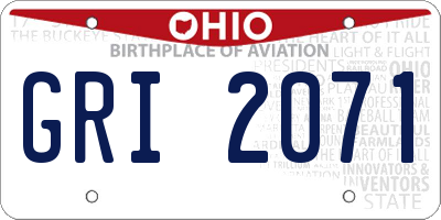 OH license plate GRI2071