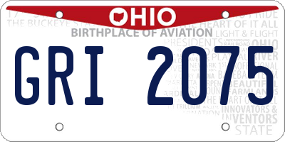 OH license plate GRI2075