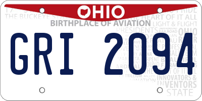 OH license plate GRI2094