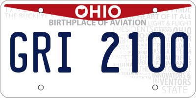 OH license plate GRI2100