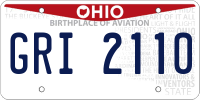 OH license plate GRI2110