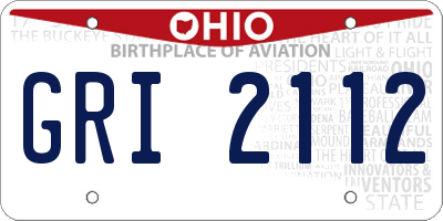 OH license plate GRI2112