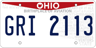 OH license plate GRI2113