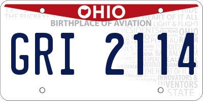 OH license plate GRI2114