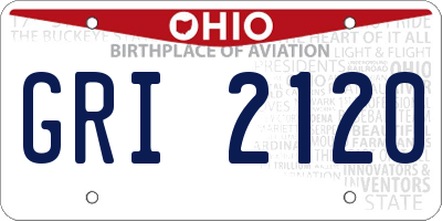 OH license plate GRI2120