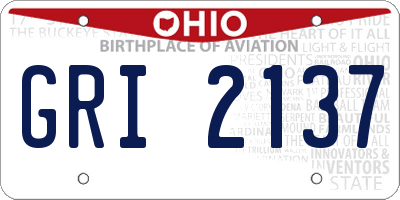 OH license plate GRI2137