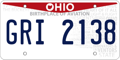 OH license plate GRI2138