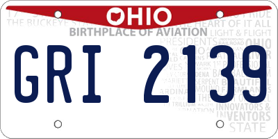 OH license plate GRI2139