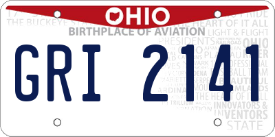 OH license plate GRI2141