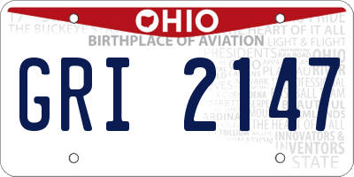 OH license plate GRI2147
