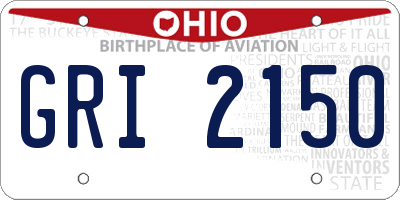 OH license plate GRI2150