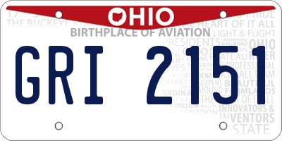 OH license plate GRI2151
