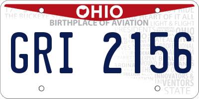 OH license plate GRI2156