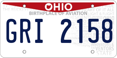 OH license plate GRI2158