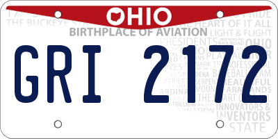 OH license plate GRI2172