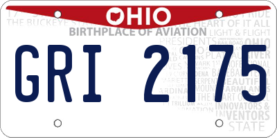 OH license plate GRI2175