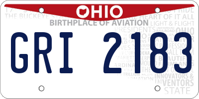 OH license plate GRI2183