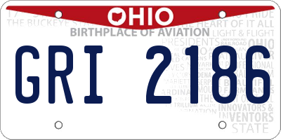 OH license plate GRI2186
