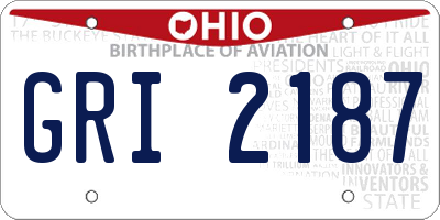 OH license plate GRI2187