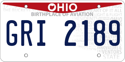OH license plate GRI2189