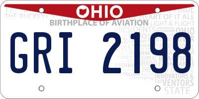 OH license plate GRI2198