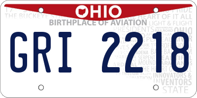 OH license plate GRI2218