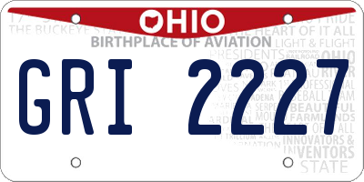 OH license plate GRI2227