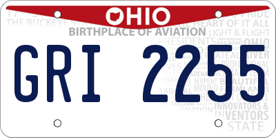 OH license plate GRI2255