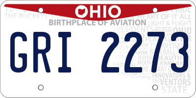 OH license plate GRI2273