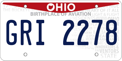 OH license plate GRI2278