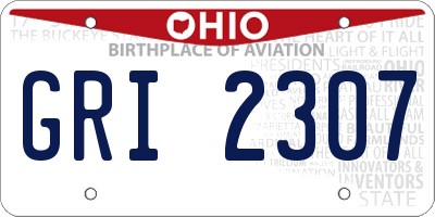 OH license plate GRI2307