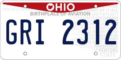 OH license plate GRI2312